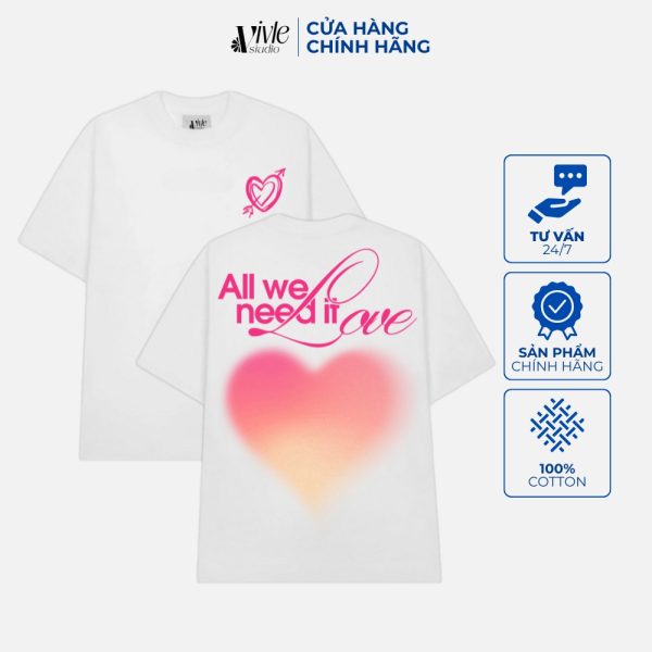 ÁO ALL WE NEED IS LOVE màu trắng