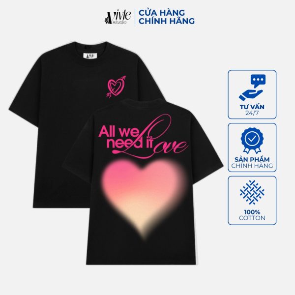ÁO ALL WE NEED IS LOVE màu đen