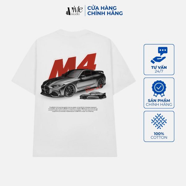 Mặt sau áo VIVLE M4 màu trắng