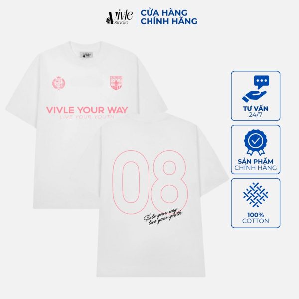 Áo VIVLE YOUR WAY SỐ 08 màu trắng