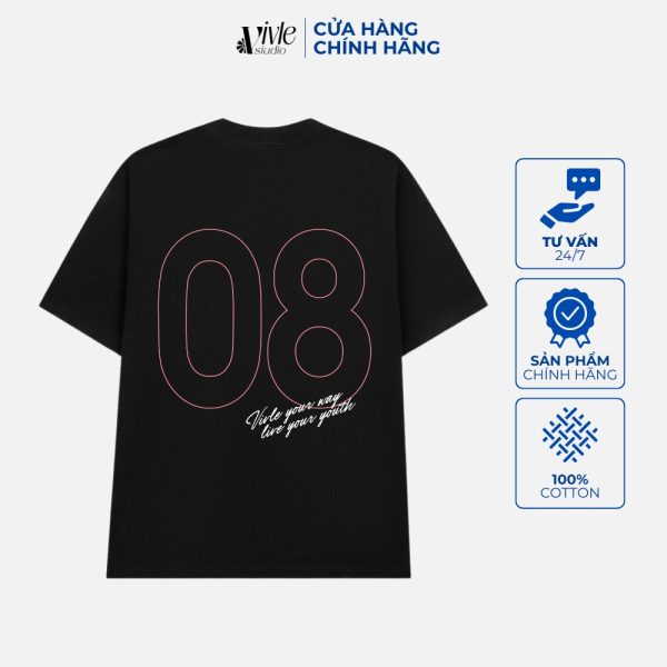 Mặt sau áo VIVLE YOUR WAY SỐ 08 màu đen