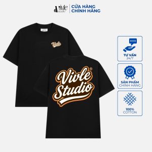 ÁO IN CHỮ VIVLE STUDIO màu đen