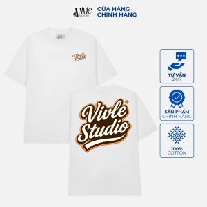 Áo IN CHỮ VIVLE STUDIO màu trắng