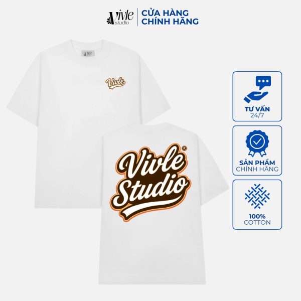 Áo IN CHỮ VIVLE STUDIO màu trắng