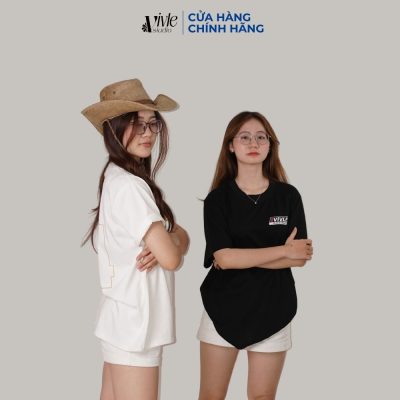 Áo đôi nữ bạn thân mùa hè-Áo phông form rộng