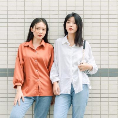 Áo đôi nữ bạn thân mùa hè-Áo sơ mi kiểu