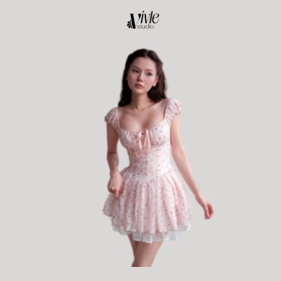 Phong cách ăn mặc trẻ trung cho nữ-Váy hoa xòe