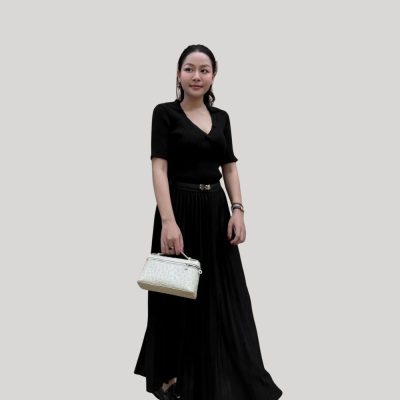 Người béo bụng nên mặc gì-Chân váy cạp cao