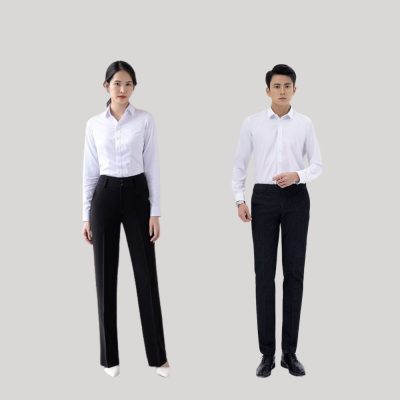 Dress code trắng đen-Áo sơ mi trắng và quần âu đen