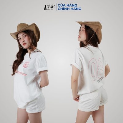 Phối đồ đi chơi mùa hè cho nữ-Áo phông với quàn shorts
